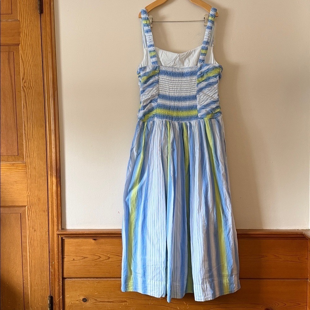 Anthropologie Square Neck Drop Waist Maxi Dress Size L - Picture 7 of 10